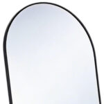 59" Black Aluminum Arch Freestanding And Wall Mounted Framed Full Length Mirror - Image 3