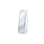 59" Black Aluminum Arch Freestanding And Wall Mounted Framed Full Length Mirror - Image 6
