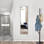 59" Black Aluminum Freestanding And Wall Mounted Framed Full Length Mirror - Image 7