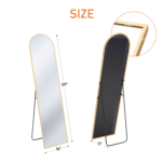 59" Gold Aluminum Arch Freestanding And Wall Mounted Framed Full Length Mirror - Image 5