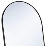 64" Black Aluminum Arch Freestanding And Wall Mounted Framed Full Length Mirror - Image 3