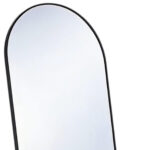 64" Black Aluminum Arch Freestanding And Wall Mounted Framed Full Length Mirror - Image 4