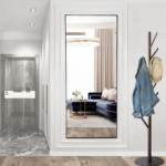 64" Black Aluminum Freestanding And Wall Mounted Framed Full Length Mirror - Image 6