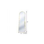 64" Gold Aluminum Arch Freestanding And Wall Mounted Framed Full Length Mirror - Image 6