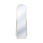64" Gold Aluminum Arch Freestanding And Wall Mounted Framed Full Length Mirror - Image 2