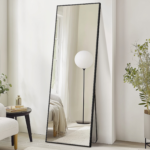 70" Black Aluminum Freestanding And Wall Mounted Framed Full Length Mirror - Image 6