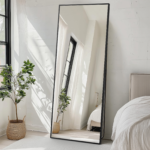 70" Black Aluminum Freestanding And Wall Mounted Framed Full Length Mirror - Image 7