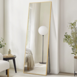 70" Gold Aluminum Freestanding And Wall Mounted Framed Full Length Mirror - Image 5