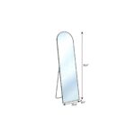 70" Black Aluminum Arch Freestanding And Wall Mounted Framed Full Length Mirror - Image 8
