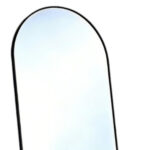 70" Black Aluminum Arch Freestanding And Wall Mounted Framed Full Length Mirror - Image 3