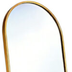 70" Gold Aluminum Arch Freestanding And Wall Mounted Framed Full Length Mirror - Image 3