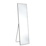 64" Black Aluminum Freestanding And Wall Mounted Framed Full Length Mirror - Image 2