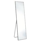 67" Black Aluminum Freestanding And Wall Mounted Framed Full Length Mirror - Image 2