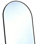 55" Black Aluminum Arch Freestanding And Wall Mounted Framed Full Length Mirror - Image 3