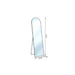 55" Black Aluminum Arch Freestanding And Wall Mounted Framed Full Length Mirror - Image 6