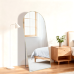 55" Gold Aluminum Arch Freestanding And Wall Mounted Framed Full Length Mirror - Image 6