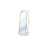 55" Gold Aluminum Arch Freestanding And Wall Mounted Framed Full Length Mirror - Image 7