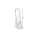 64" Gold Aluminum Arch Freestanding And Wall Mounted Framed Full Length Mirror - Image 5