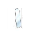 64" Black Aluminum Arch Freestanding And Wall Mounted Framed Full Length Mirror - Image 5