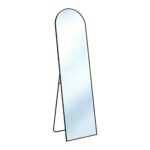 66" Black Aluminum Arch Freestanding And Wall Mounted Framed Full Length Mirror - Image 2