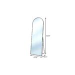 66" Black Aluminum Arch Freestanding And Wall Mounted Framed Full Length Mirror - Image 4