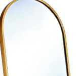 66" Gold Aluminum Arch Wall Mounted And Freestanding Framed Full Length Mirror - Image 3