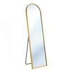 66" Gold Aluminum Arch Wall Mounted And Freestanding Framed Full Length Mirror - Image 2