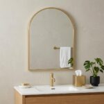 30" Gold Aluminum Arch Framed Anti Fog Accent Mirror