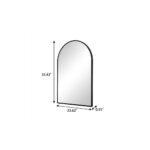 35" Black Aluminum Arch Framed Anti Fog Accent Mirror - Image 8
