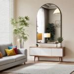 38" Black Aluminum Arch Framed Anti Fog Accent Mirror - Image 6