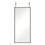 47" Black Aluminum Over the Door Framed Accent Mirror - Image 3