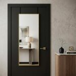 47" Gold Aluminum Over the Door Framed Accent Mirror - Image 2