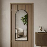 47" Black Aluminum Arch Over the Door Framed Accent Mirror - Image 2