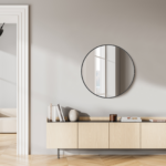 24" Black Aluminum Round Framed Accent Mirror - Image 6