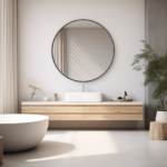 30" Black Aluminum Round Framed Accent Mirror - Image 6