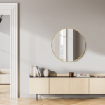 24" Gold Aluminum Round Framed Accent Mirror - Image 6