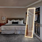 64" Lighted Wall Mount Leaning Or Freestanding Frameless Full Length Mirror - Image 5